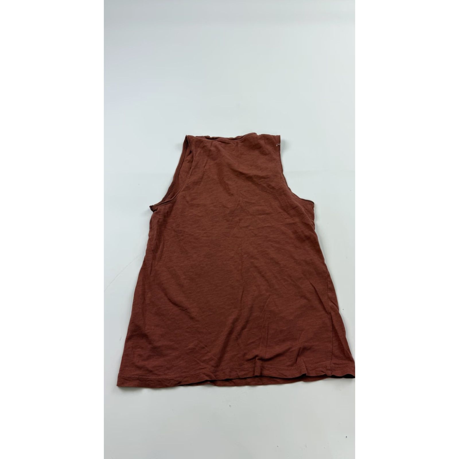 Madewell Madewell Shirt Womens XXS 2XS Rust Brown Slub V-Neck Pocket Sleeveless Tank Top Size XXS / US 00 / IT 34 - 3 Thumbnail