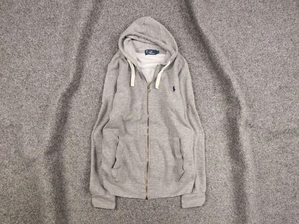 Polo Ralph Lauren Vintage 90's Polo Ralph Lauren Blank Zip Hoodie Usa style Size US XL / EU 56 / 4 - 1 Thumbnail