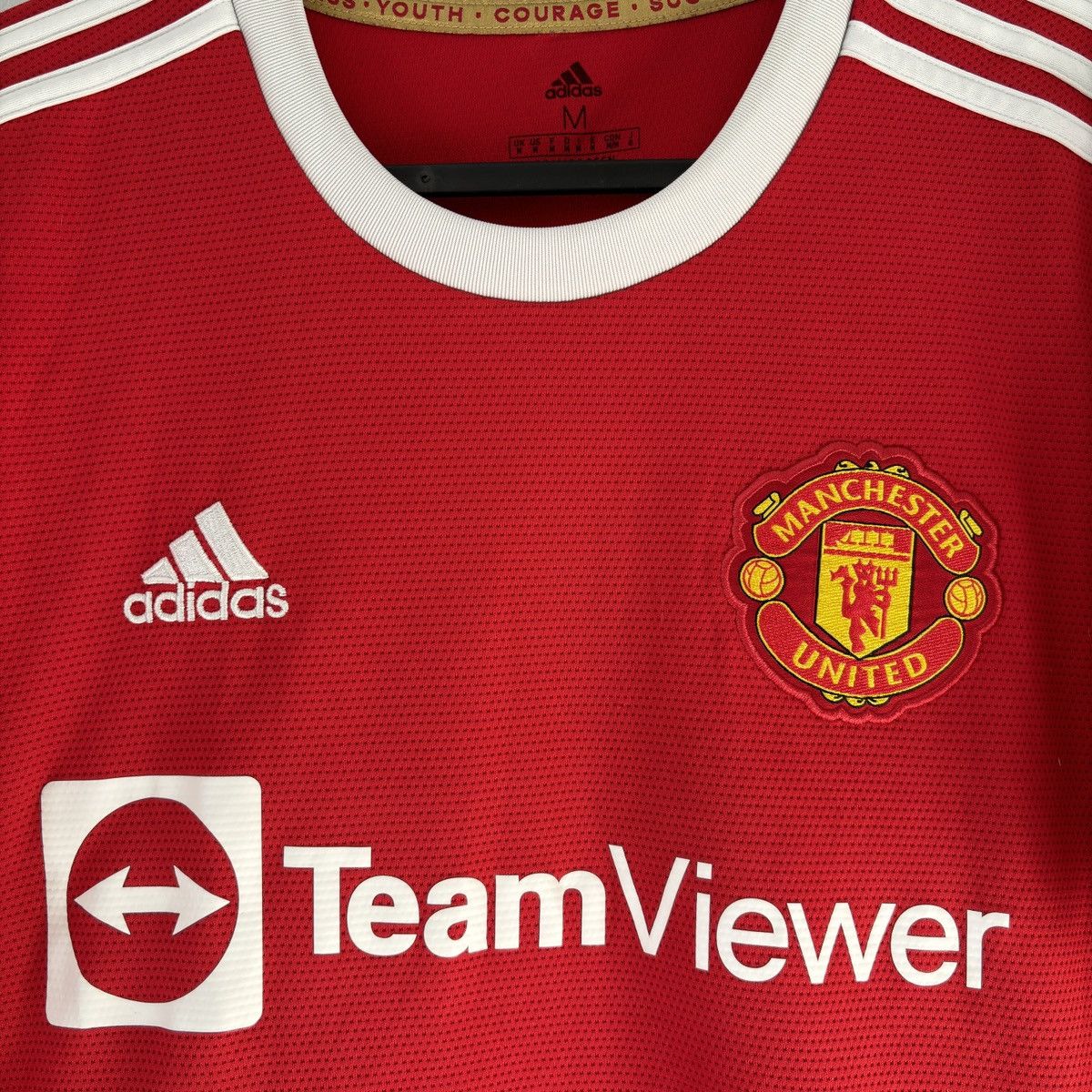 Adidas 2021 2022 Manchester United Adidas Home Kit Soccer Jersey MU Size US M / EU 48-50 / 2 - 3 Thumbnail