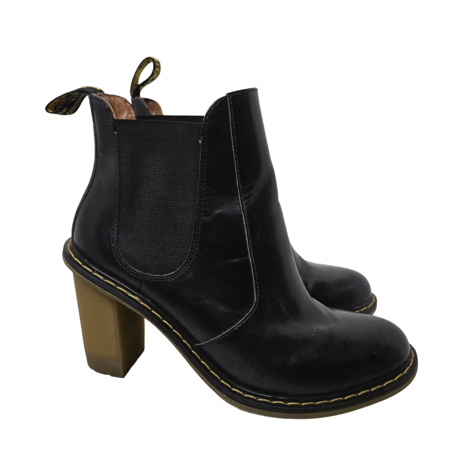 Dr. Martens Dr. Martens Eloise Chelsea Boot heel bootie black leather 7 Size US 7 / IT 37 - 1 Thumbnail