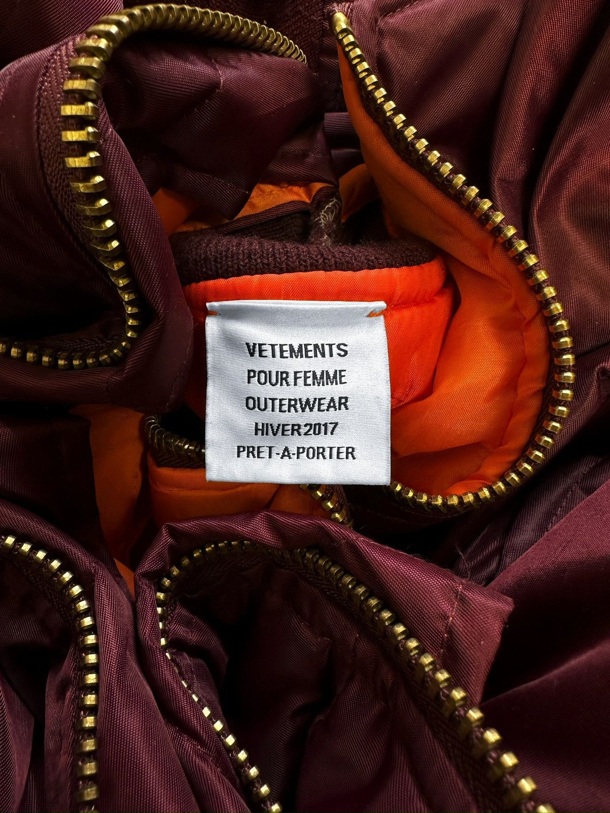 Vetements AW17 Vetements ‘5XL’ Oversized Burgundy Nylon Bomber Jacket Size US XXL / EU 58 / 5 - 2 Thumbnail