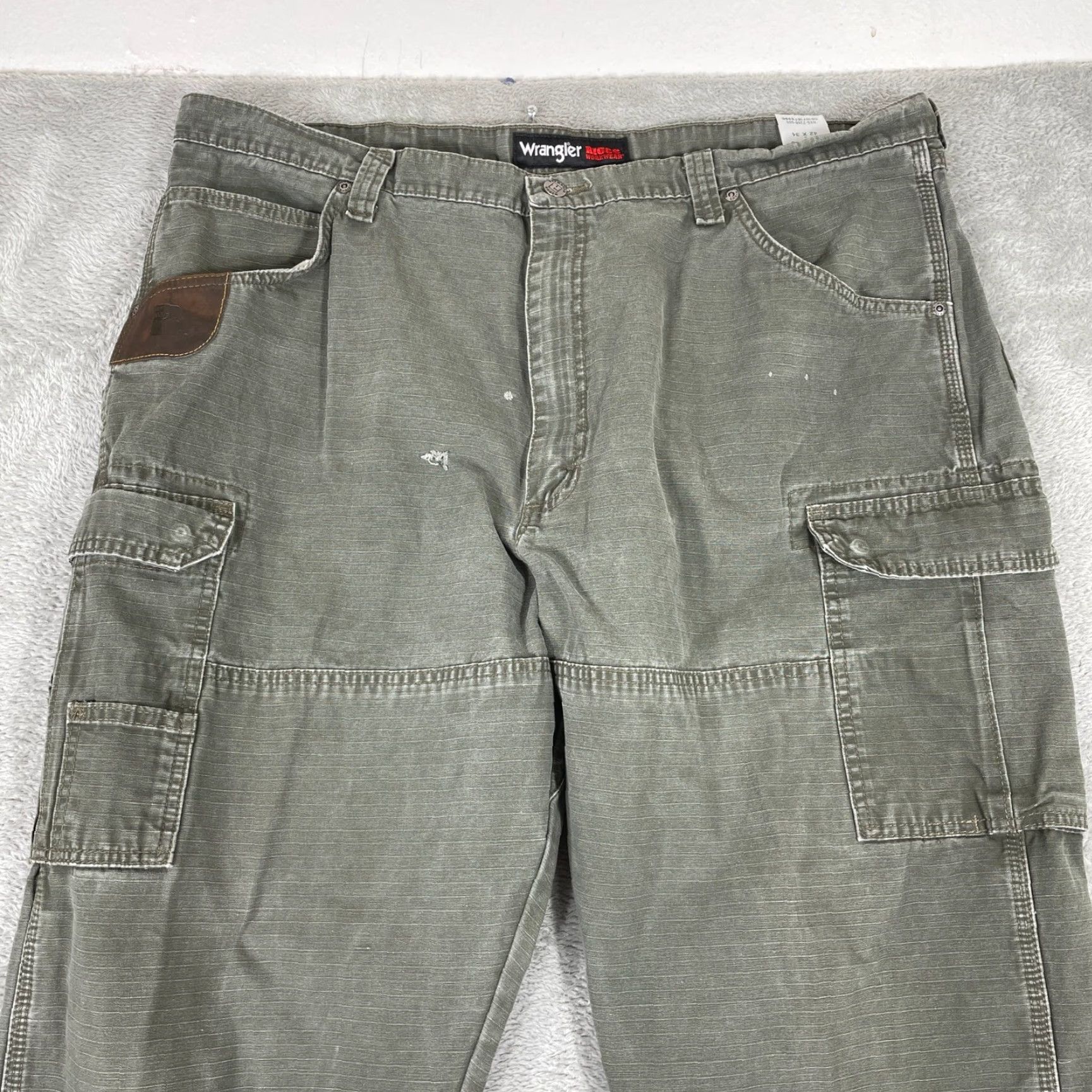 Wrangler Wrangler Riggs Workwear Cargo Pants Mens 42x34 Green Ripstop Utility Workwear Cargo Pocket Size US 42 / EU 58 - 4 Thumbnail
