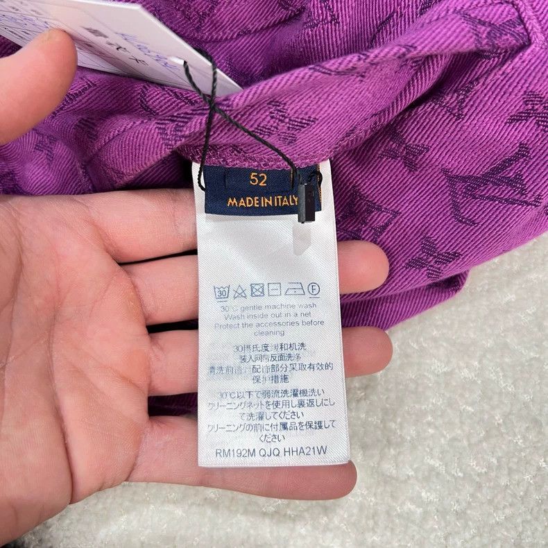 Louis Vuitton LOUIS VUITTON Purple presbyopic full print denim jacket 250 Size US L / EU 52-54 / 3 - 5 Thumbnail