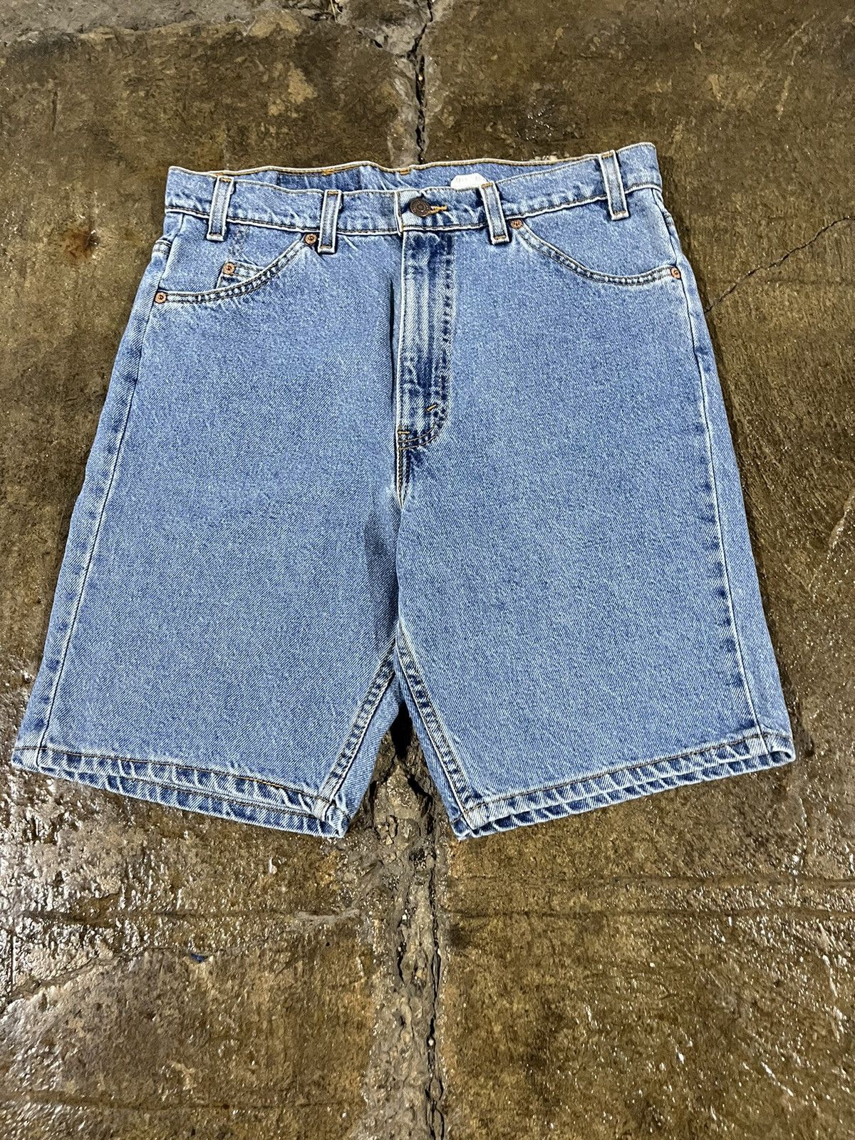 Levi's × Vintage Crazy Vintage 90s Levi's 505 Orange Tab Jorts Faded Skater Size US 33 - 5 Thumbnail