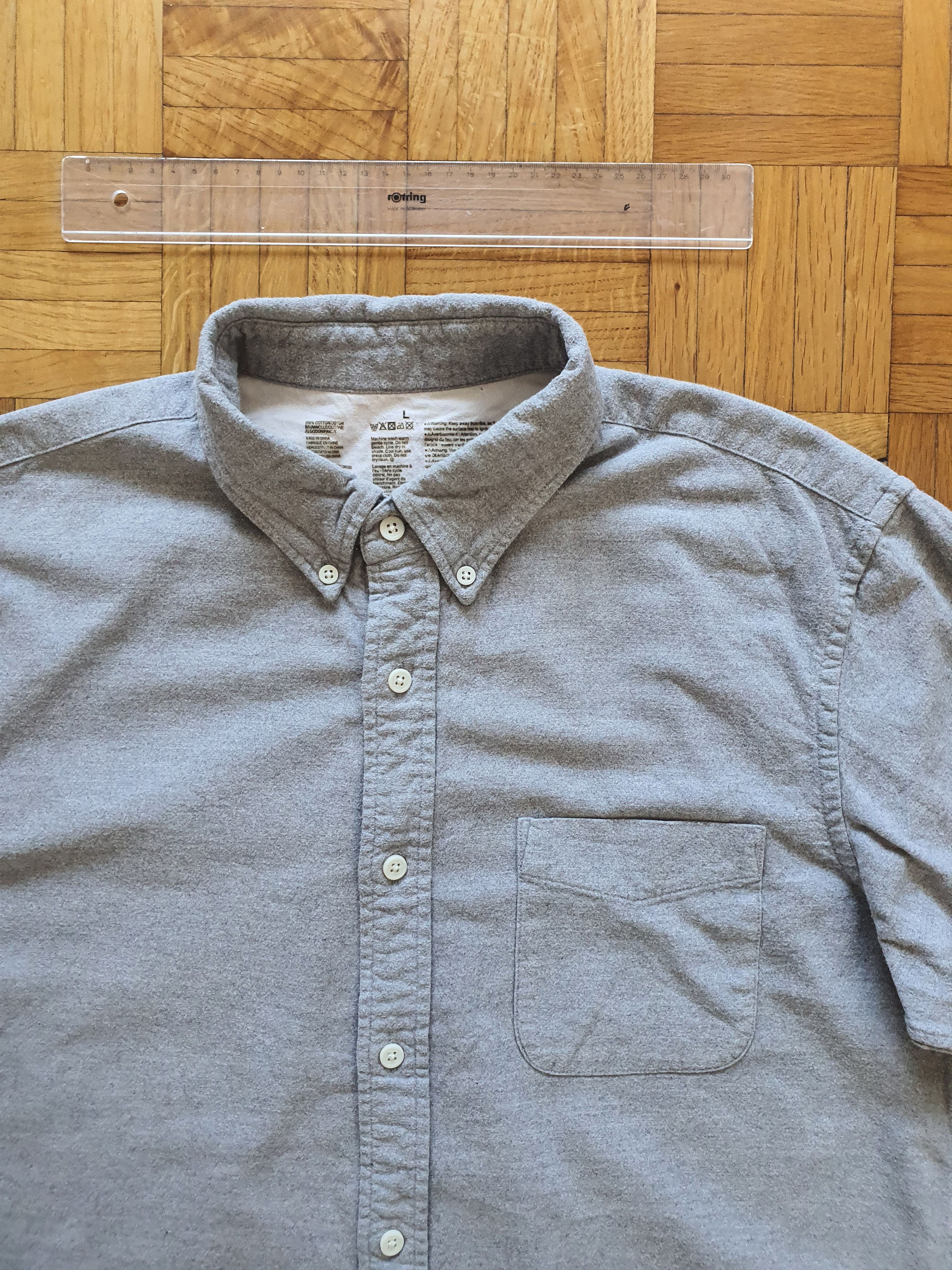 Muji Casual Flannel Button Down Shirt - Gray Size US L / EU 52-54 / 3 - 3 Thumbnail