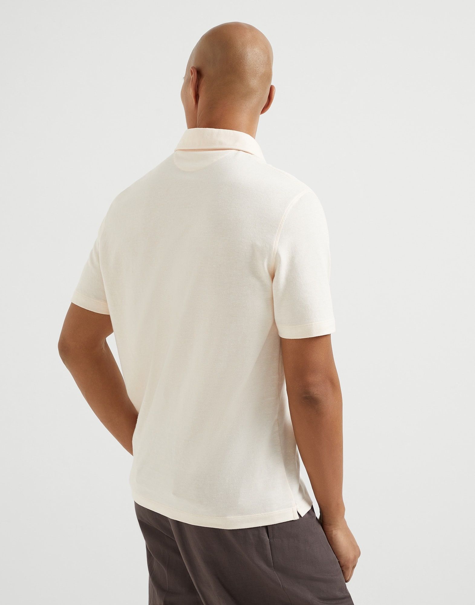 Brunello Cucinelli o1la1rc1a0426 Piqué Polo T-Shirt in Apricot Size US M / EU 48-50 / 2 - 2 Thumbnail