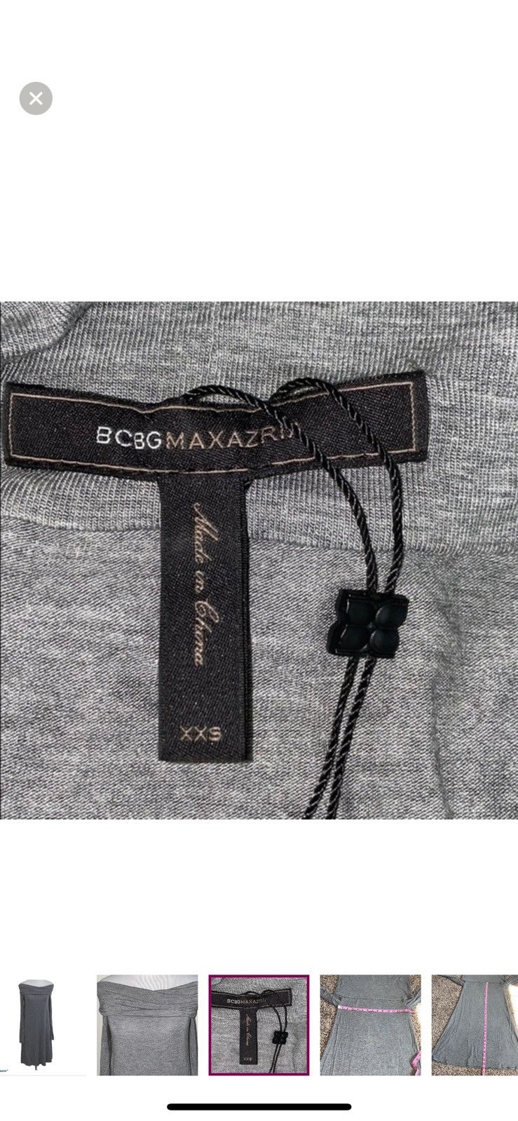 Bcbgmaxazria BCBGmaxazria XXS off shoulder grey dress Size XXS / US 00 / IT 34 - 3 Thumbnail