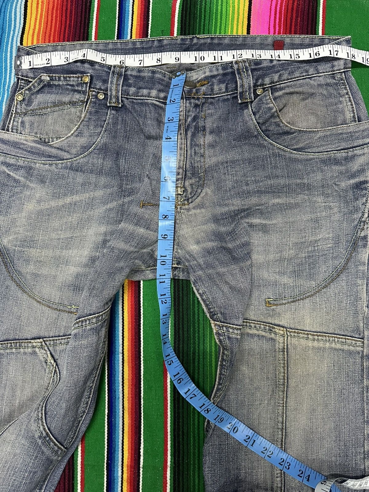Japanese Brand Designer RG Distressed Bartack Denim Pants Size US 36 / EU 52 - 12 Thumbnail