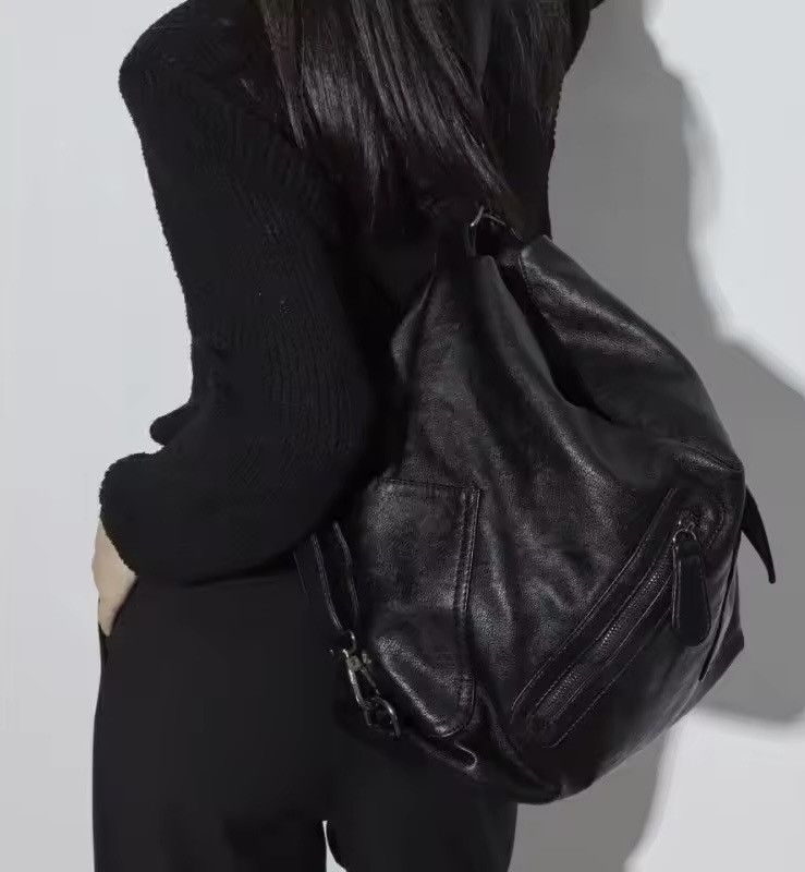 Japanese Brand PU Leather Plain Shoulder Bag Size ONE SIZE - 4 Thumbnail