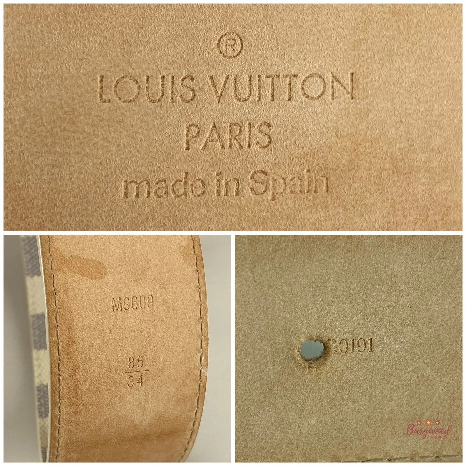 Louis Vuitton Louis Vuitton Damier Azur Canvas Leather Gold LV Initials Size 30 - 8 Thumbnail