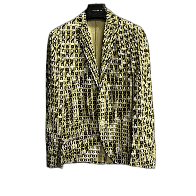 Fendi Fendi Printed Blazer with Gold Pattern Size US M / EU 48-50 / 2 - 1 Thumbnail