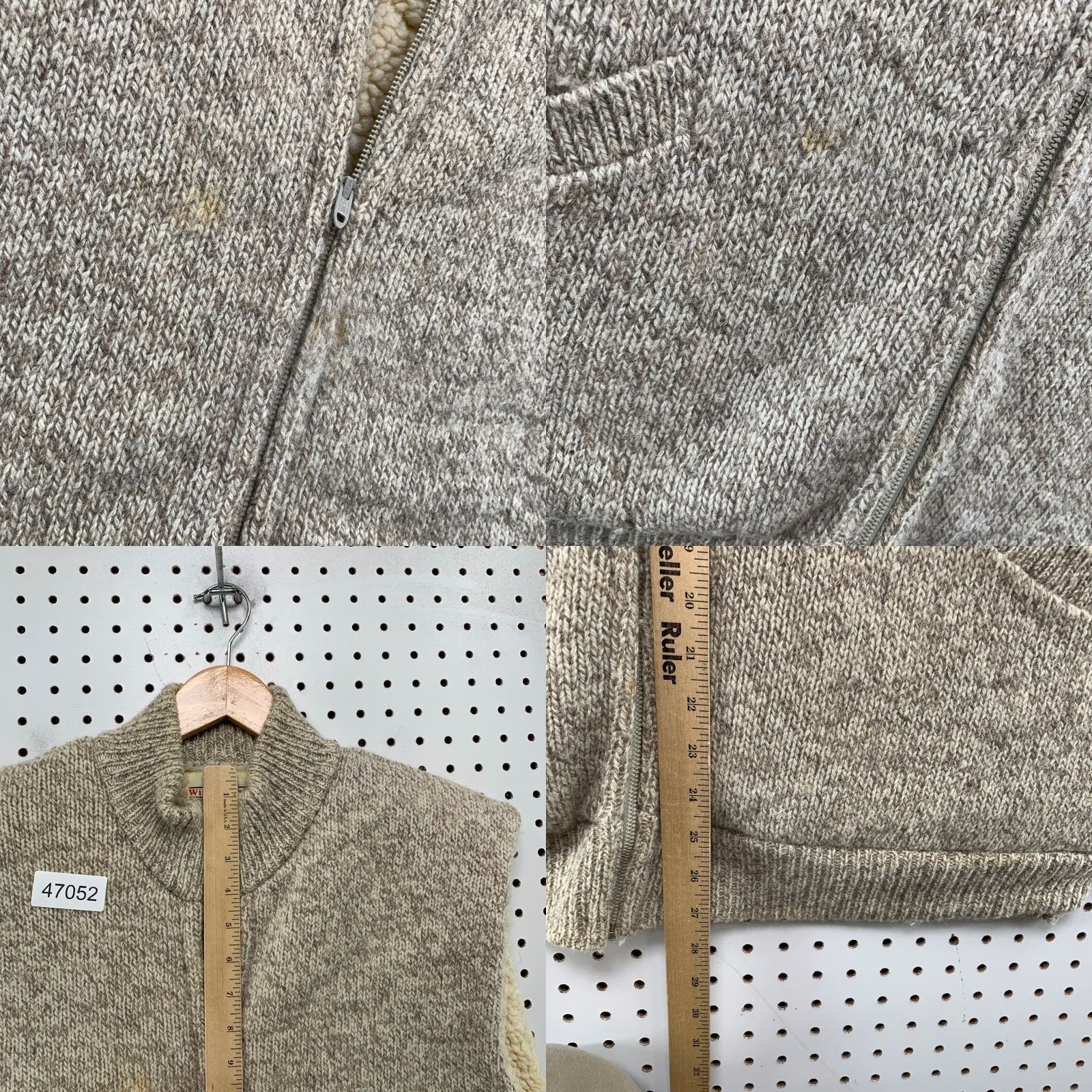 Vintage VINTAGE Winona Knits Wool Vest Mens XL Beige Sherpa Lined Sleeveless USA Size US XL / EU 56 / 4 - 8 Thumbnail