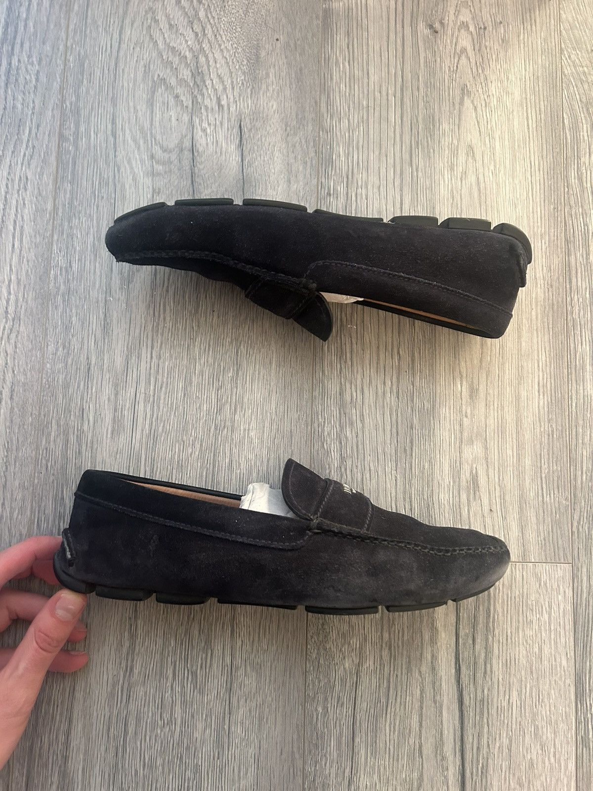 Prada Prada Black Suede Loafers Size US 7 / EU 40 - 6 Thumbnail