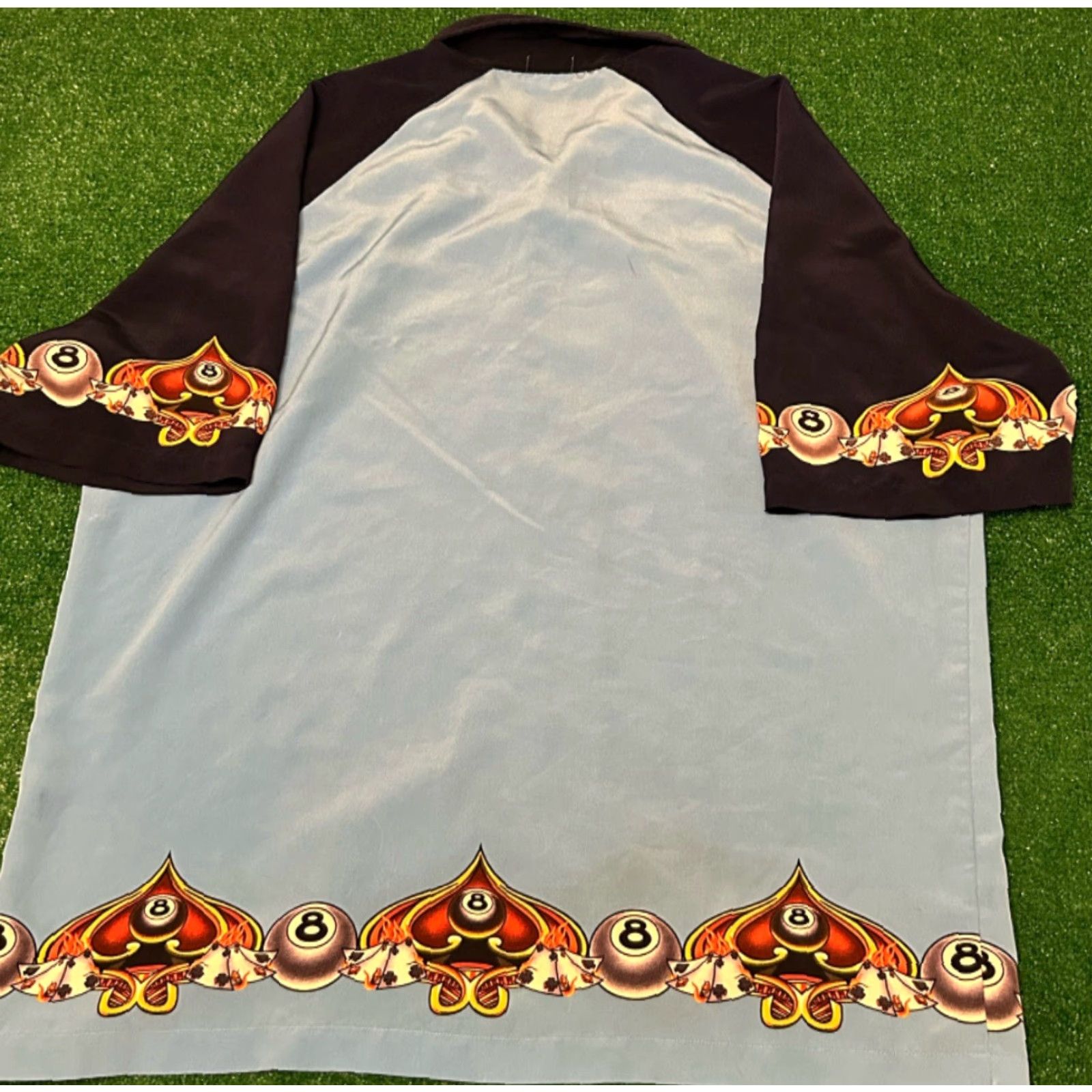 JNCO VINTAGE JNCO Button-Up Shirt XL Mens 90s Y2K Punk Grunge 8 Ball Flames Blue Short Sleeve Size US XL / EU 56 / 4 - 2 Thumbnail