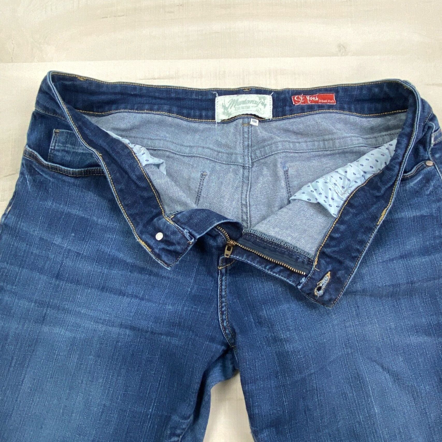 Vintage Womens Mantaray Denim Jeans Bootcut Regular Blue Extra Large XL Size 36" / US 14 / IT 50 - 3 Thumbnail