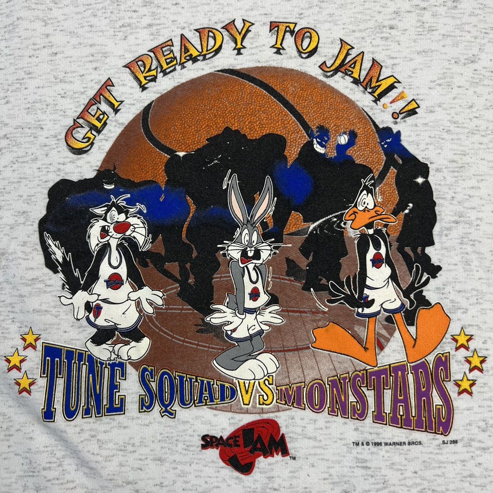 NBA × Vintage × Warner Bros Vintage 1996 Space Jam Sweatshirt Tune Squad vs Monstars Size US XS / EU 42 / 0 - 2 Thumbnail