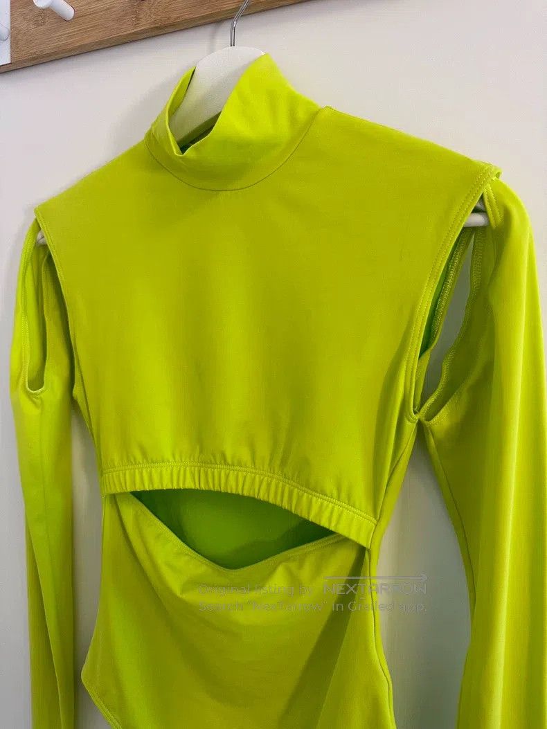 Vetements Vetements Half High Neck Fluorescent Green Bodycon Dress Size S / US 4 / IT 40 - 3 Thumbnail