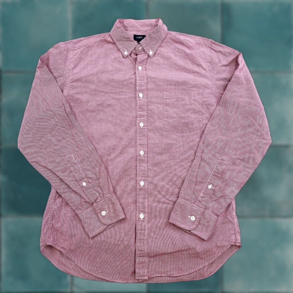 J.Crew J. Crew Button-Down Shirt Mens Medium Red Plaid Shirt Long Sleeve Button-Up Mens Red Plaid Size US M / EU 48-50 / 2 - 1 Thumbnail