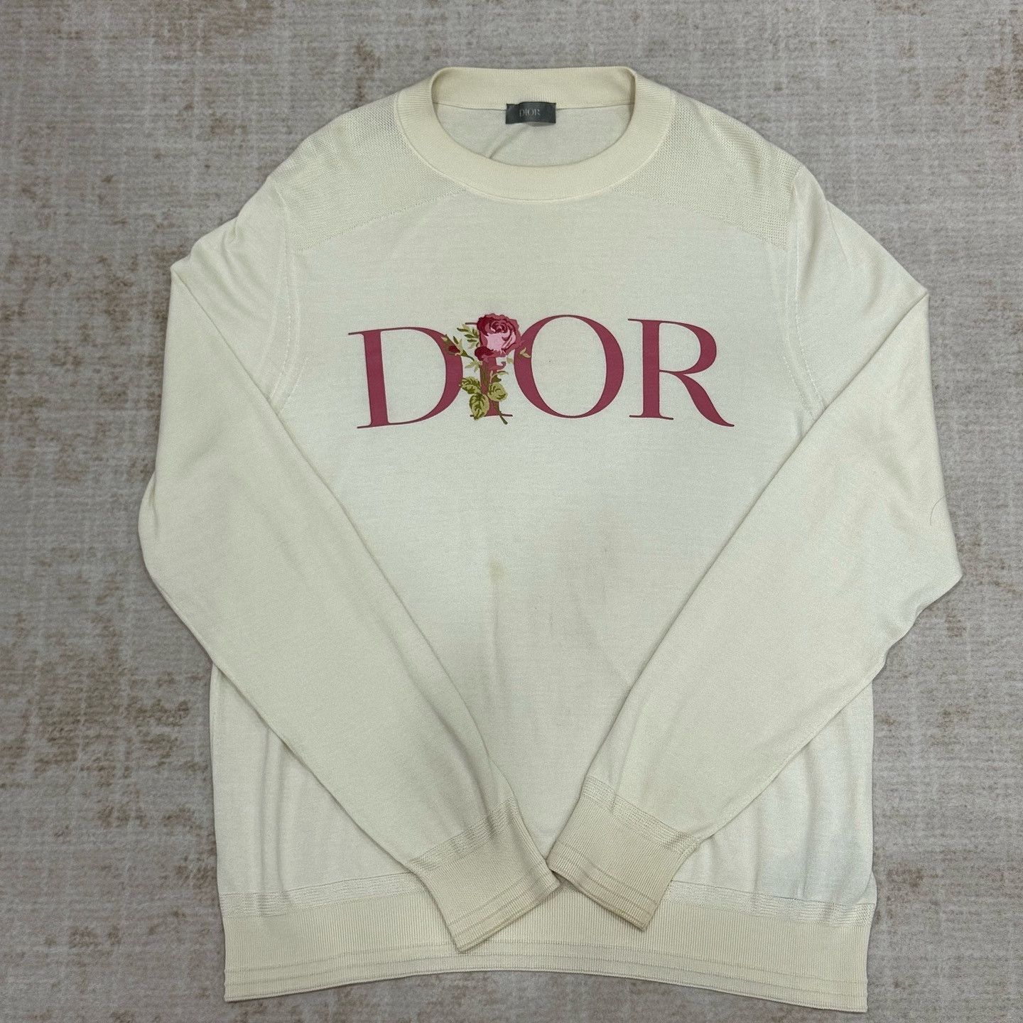 Dior Dior Rose Logo Knit Sweater White Size M Size US M / EU 48-50 / 2 - 1 Thumbnail