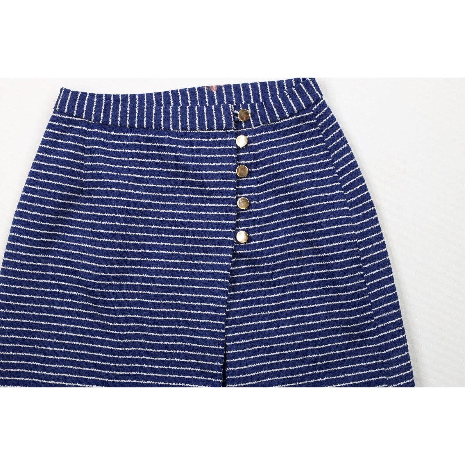 Vintage Vintage 60s 70s Streetwear Striped Knit Button Skirt Size 26" / US 2 / IT 38 - 3 Thumbnail