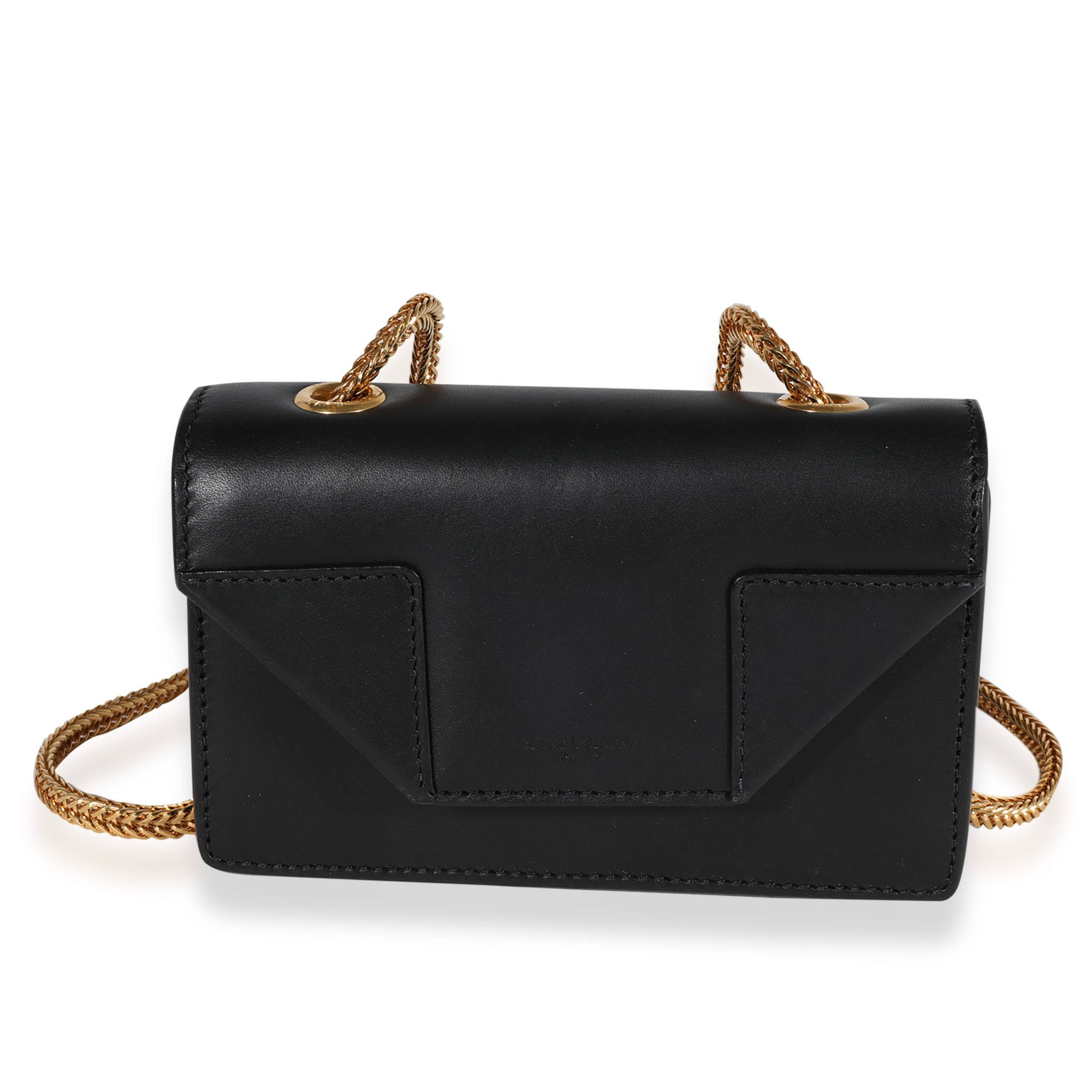 Yves Saint Laurent Black Smooth Leather Mini Betty
