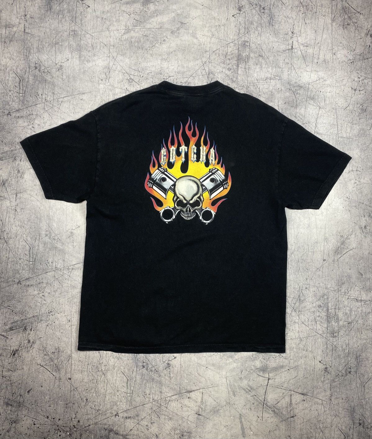 Gotcha Gotcha Skull & Flames Graphic T-Shirt y2k Motorcycle Size US XL / EU 56 / 4 - 2 Thumbnail