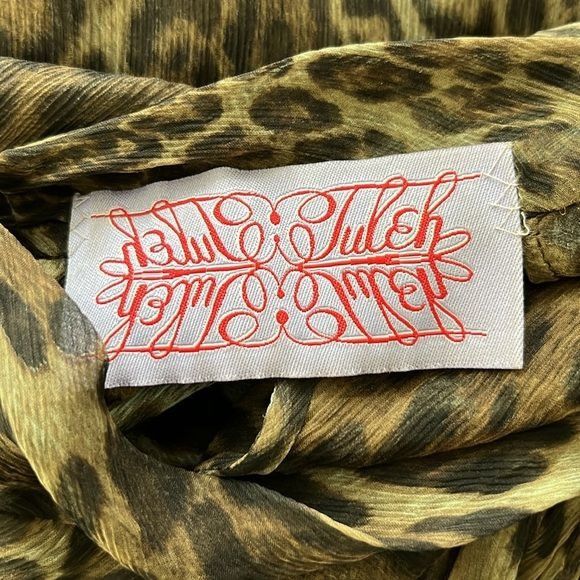 Vintage Tuleh Leopard Sheer Tie Blouse Sample SS 15 Size M / US 6-8 / IT 42-44 - 8 Thumbnail