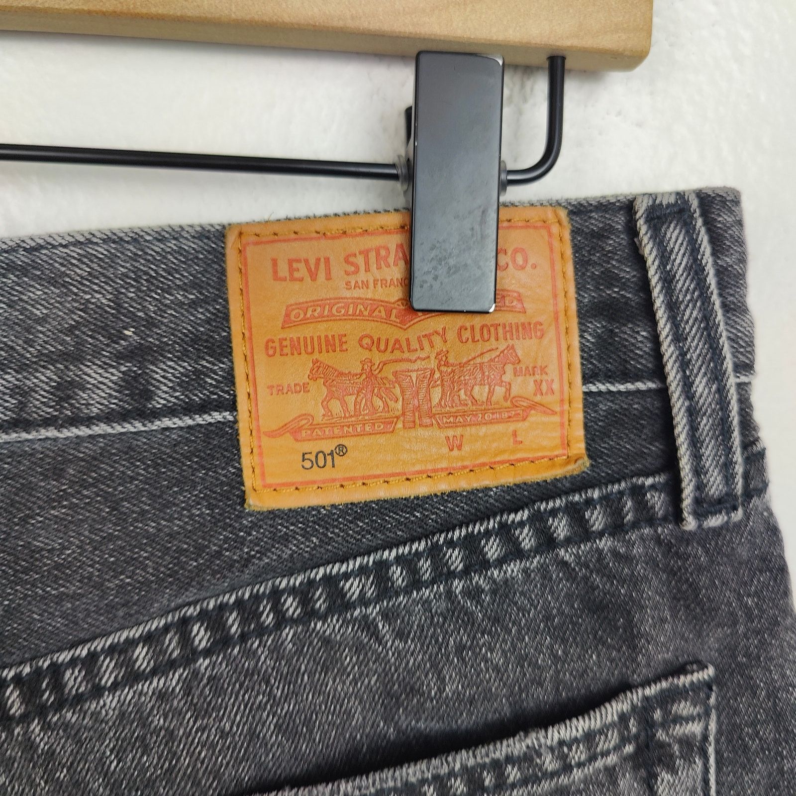 Levi's Levis 501 Original Shorts Womens 29 Trashed Black Distressed Size 29" - 3 Thumbnail