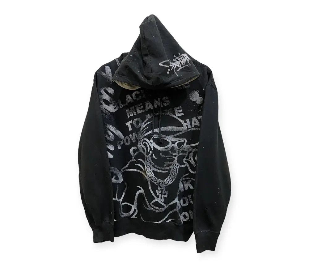 image of Skategang x Vintage Grass Hither Hip Hop Overprint Big Logo Pullover Hoodies, Men's (Size Large)