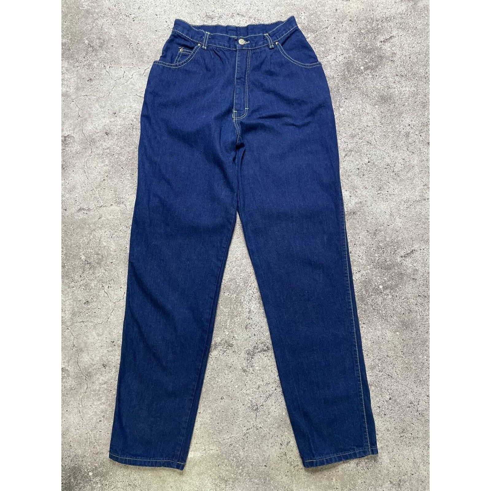 Vintage Vintage Zena High Waist Tapered Leg Jeans S Dark Wash Denim Size 26" / US 2 / IT 38 - 1 Thumbnail