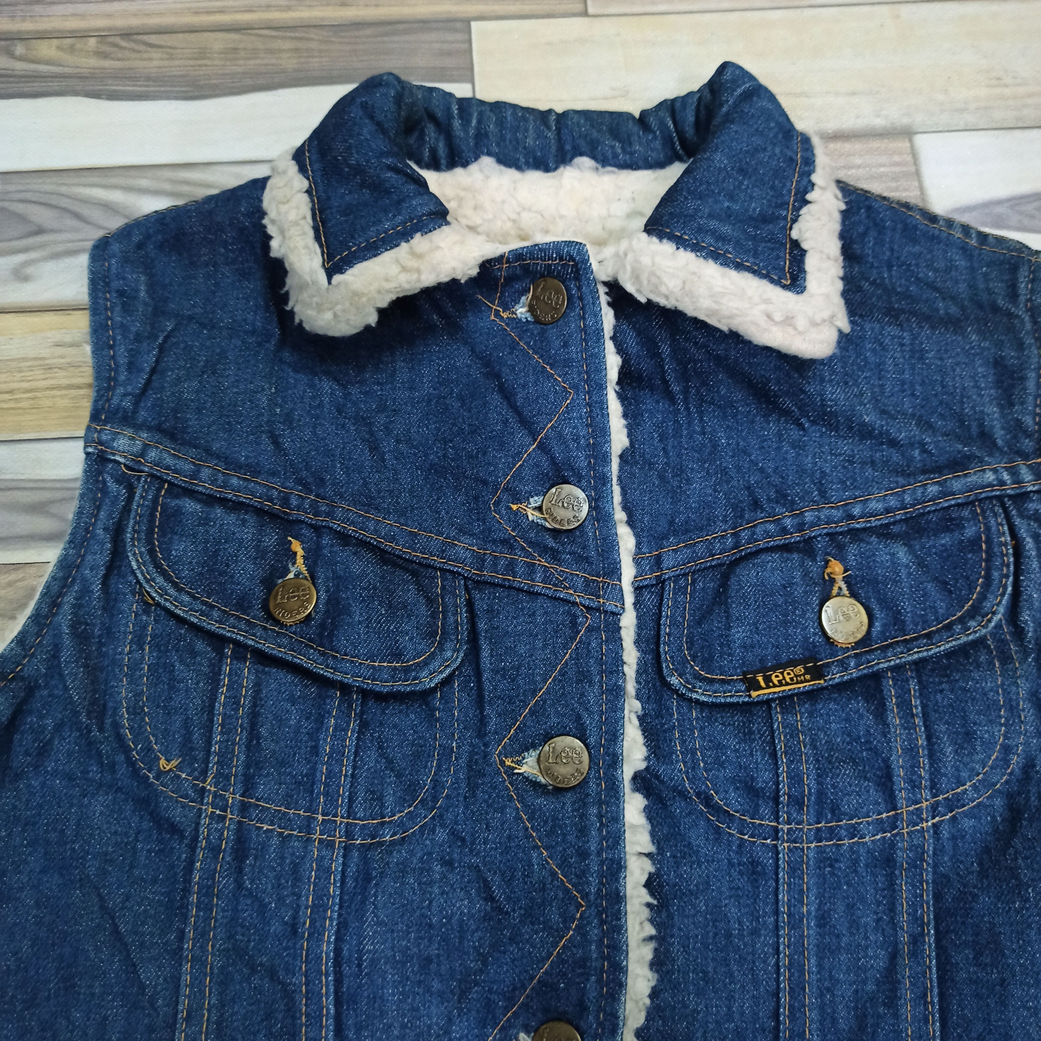 Lee Vintage 90s Lee Riders Chest Sherpa Lined Denim Rivet Jacket Size US S / EU 44-46 / 1 - 2 Thumbnail