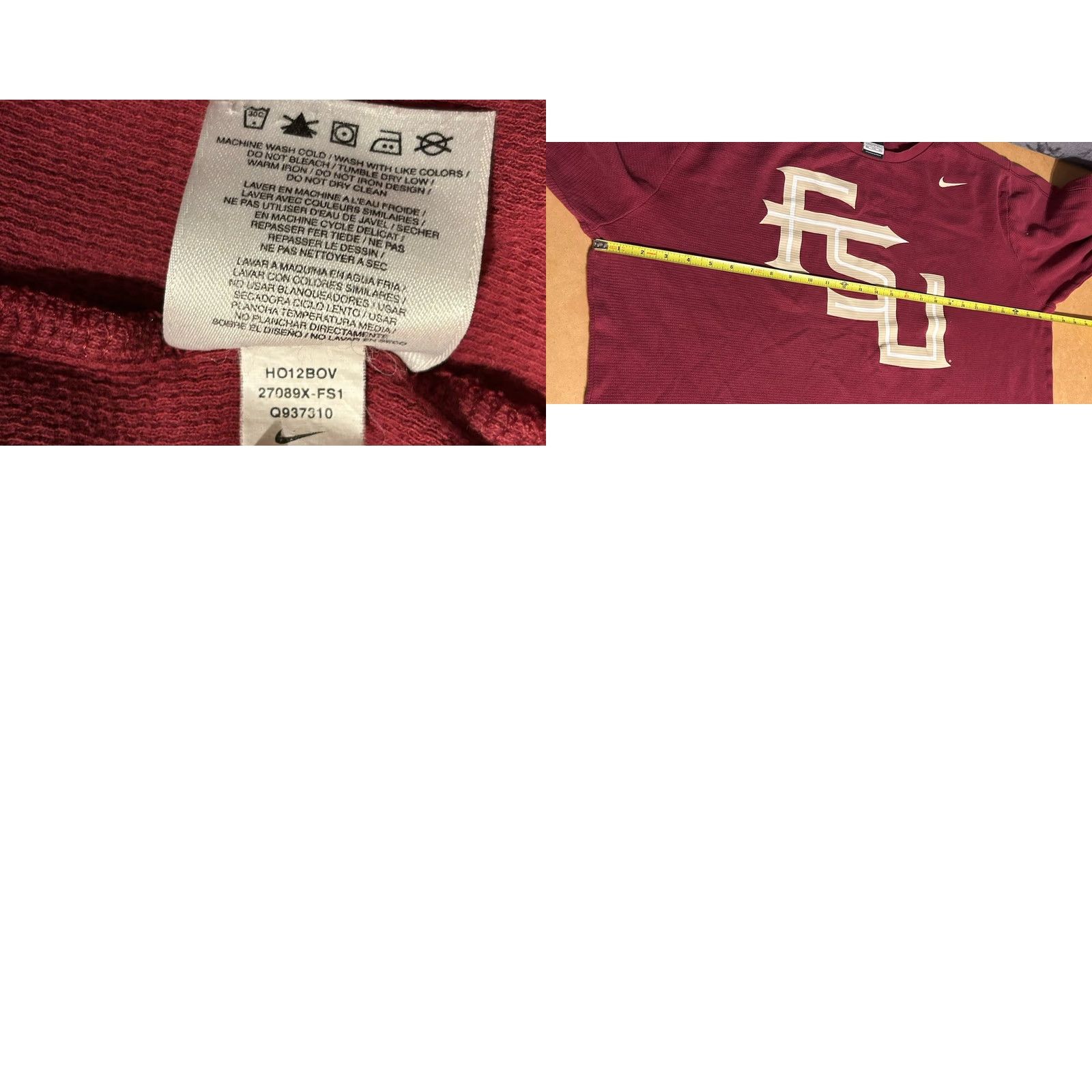 Nike Nike Long Sleeve Shirt Men 2XL Florida State Seminoles Maroon Graphic Print Slim Fit? Regular Fit Size US XXL / EU 58 / 5 - 11 Thumbnail