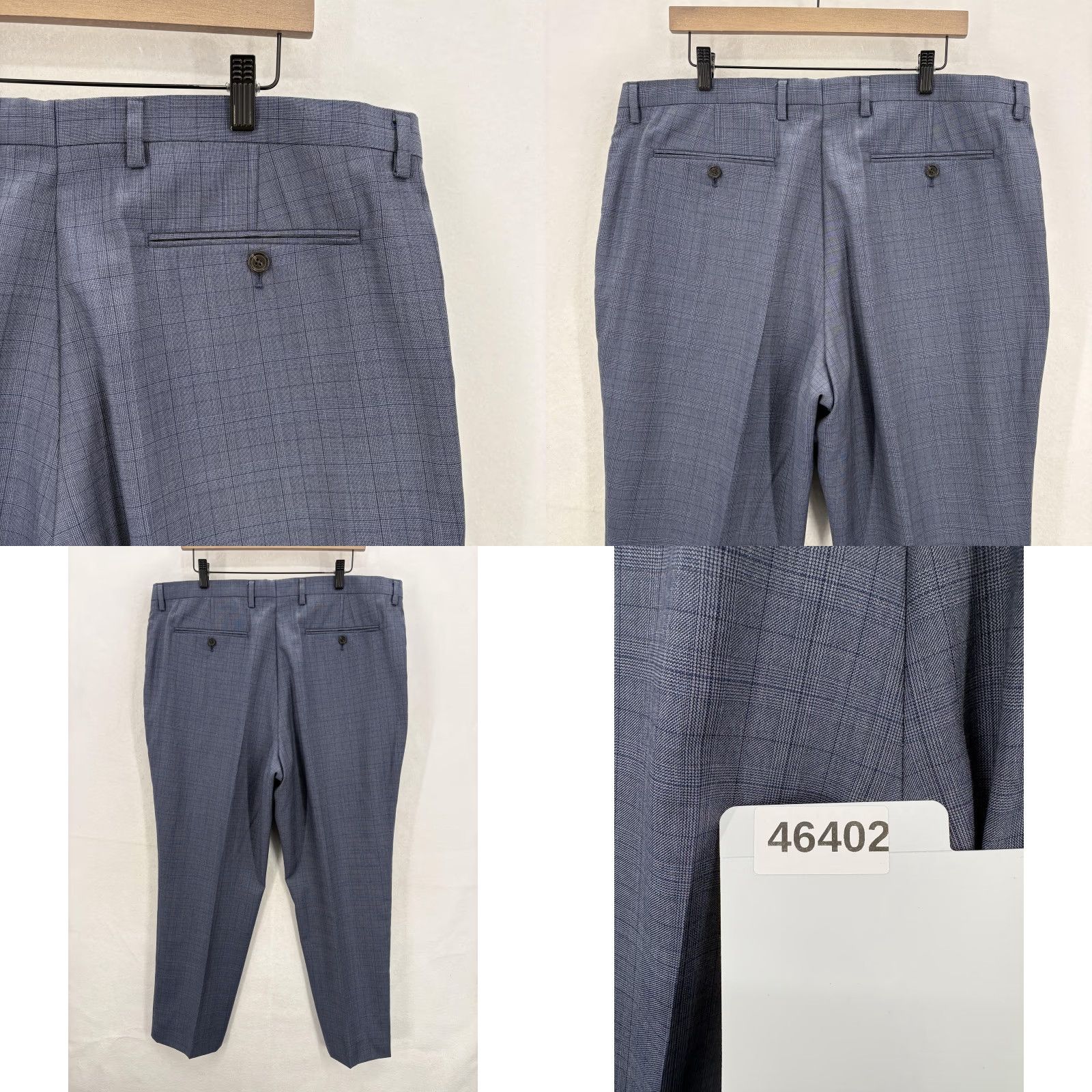 Banana Republic Banana Republic Dress Pants Mens 38x32 Blue Check Slim Fit Guabello Wool Lined Pants Size US 38 / EU 54 - 9 Thumbnail