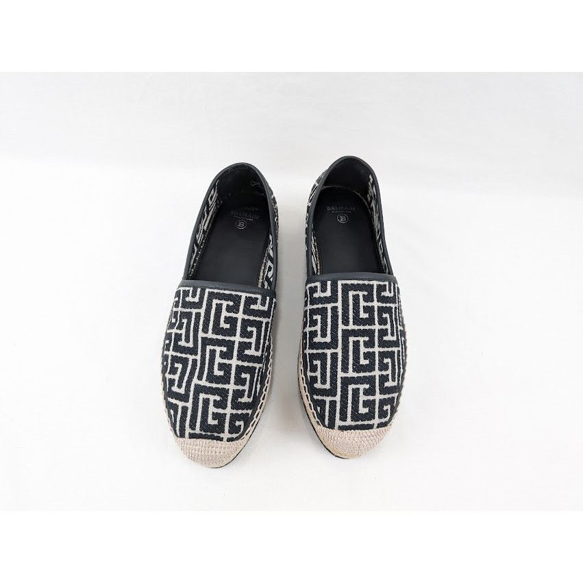 Balmain o1rshd1 Alex Jacquard Espadrilles in Ivory/Black Size US 8 / EU 41 - 15 Thumbnail