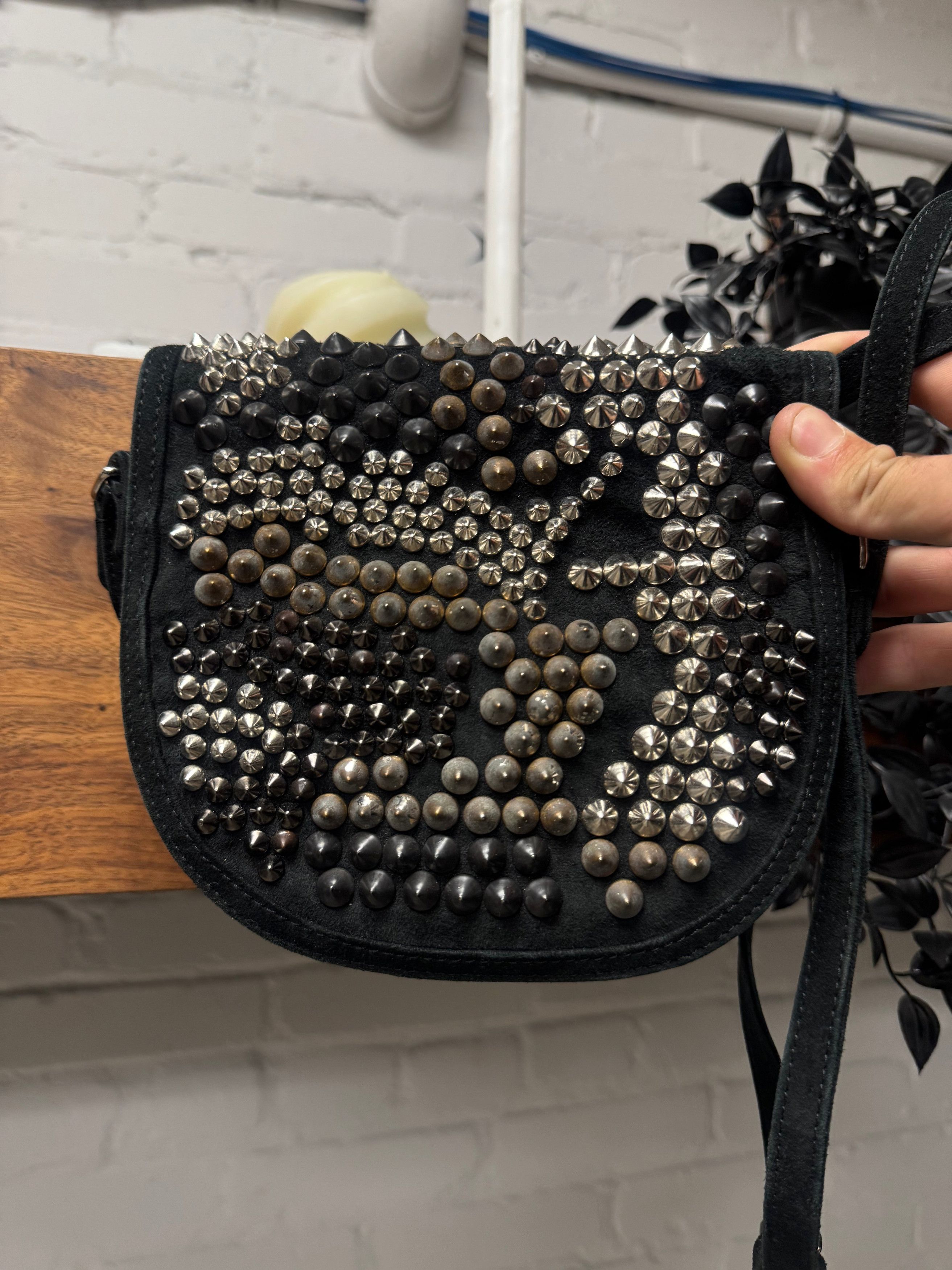 Balmain SS2010 Balmain by Christophe Decarnin Studded Suede Crossbody Bag Size ONE SIZE - 2 Thumbnail