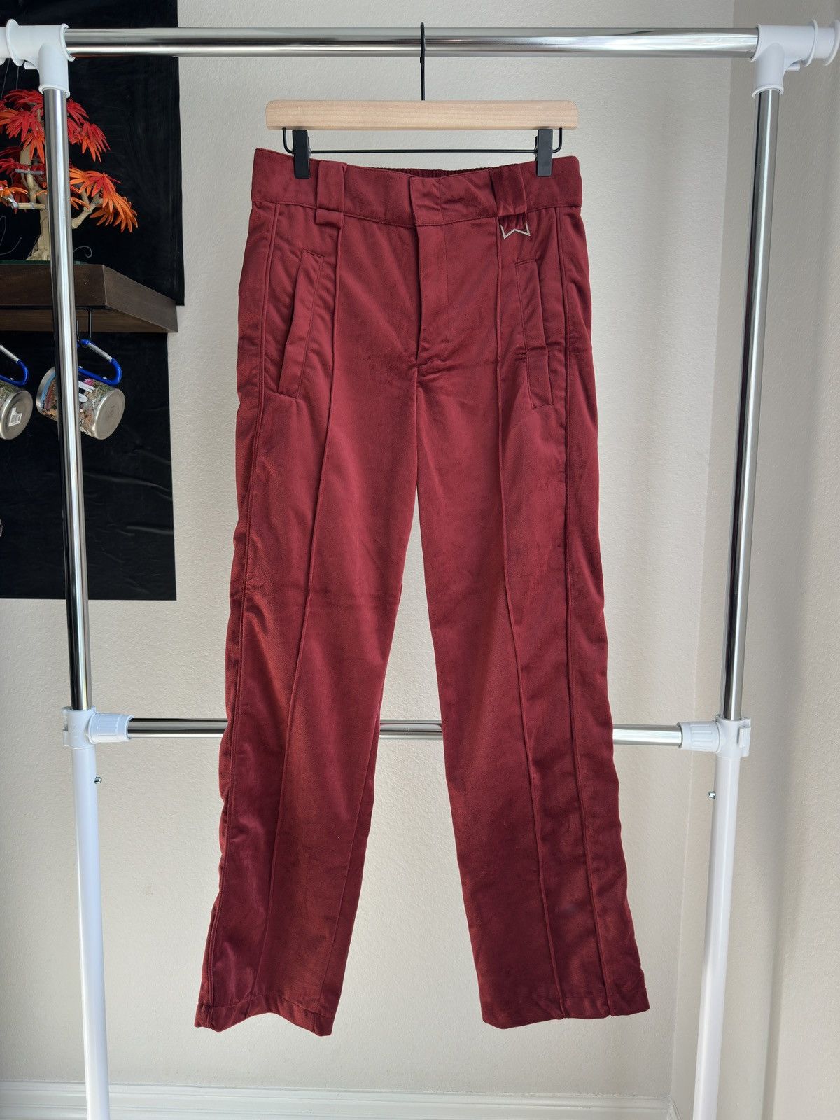 Rhude Velour Track Pants Red Size US 28 / EU 44 - 1 Thumbnail