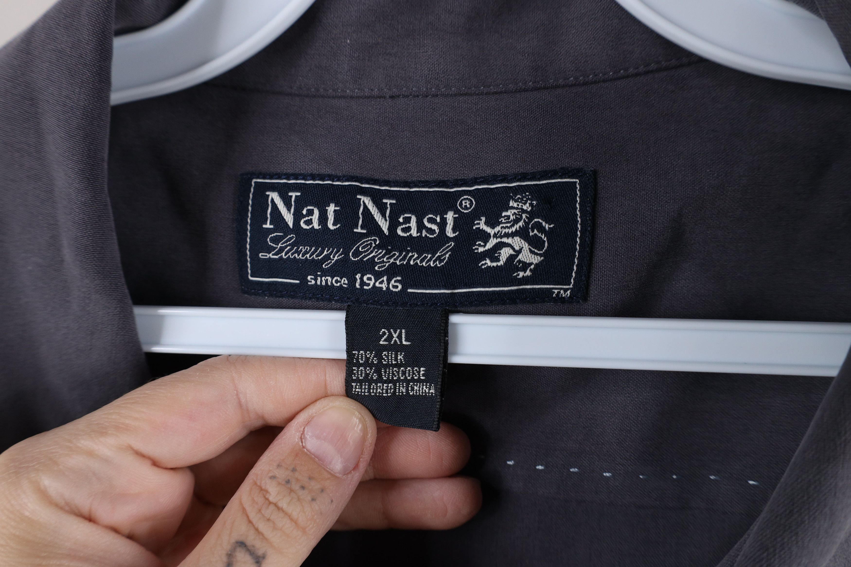 Nat Nast × Vintage Vintage Nat Nast Luxury Originals Looped Collar Button Shirt Size US XXL / EU 58 / 5 - 7 Thumbnail
