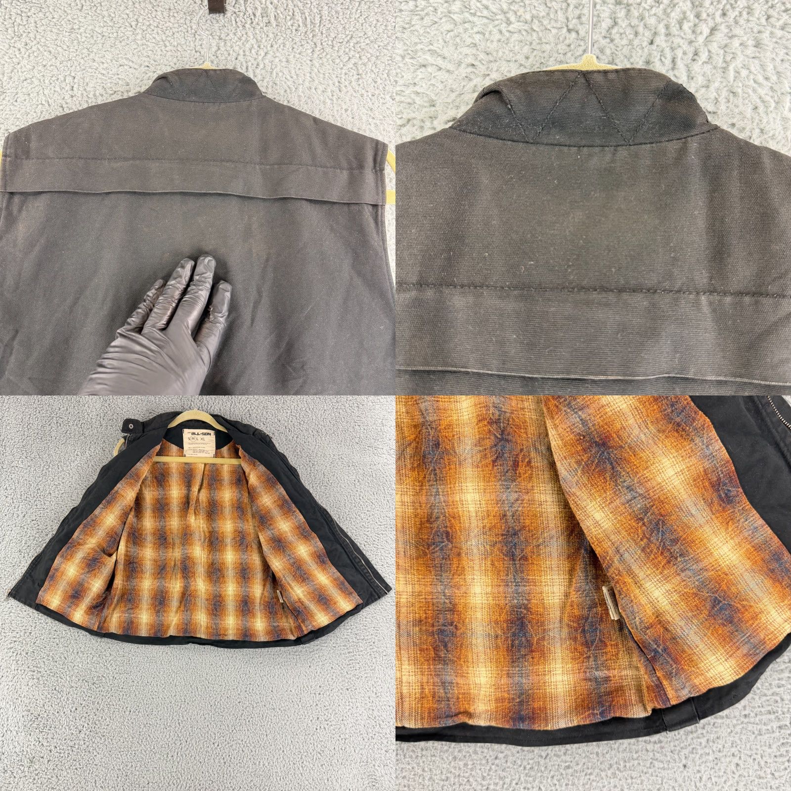 Vintage All-Son Utility Vest Mens Medium Black Full Zip Mock Neck Lined Flannel Outdoor Size US M / EU 48-50 / 2 - 9 Thumbnail