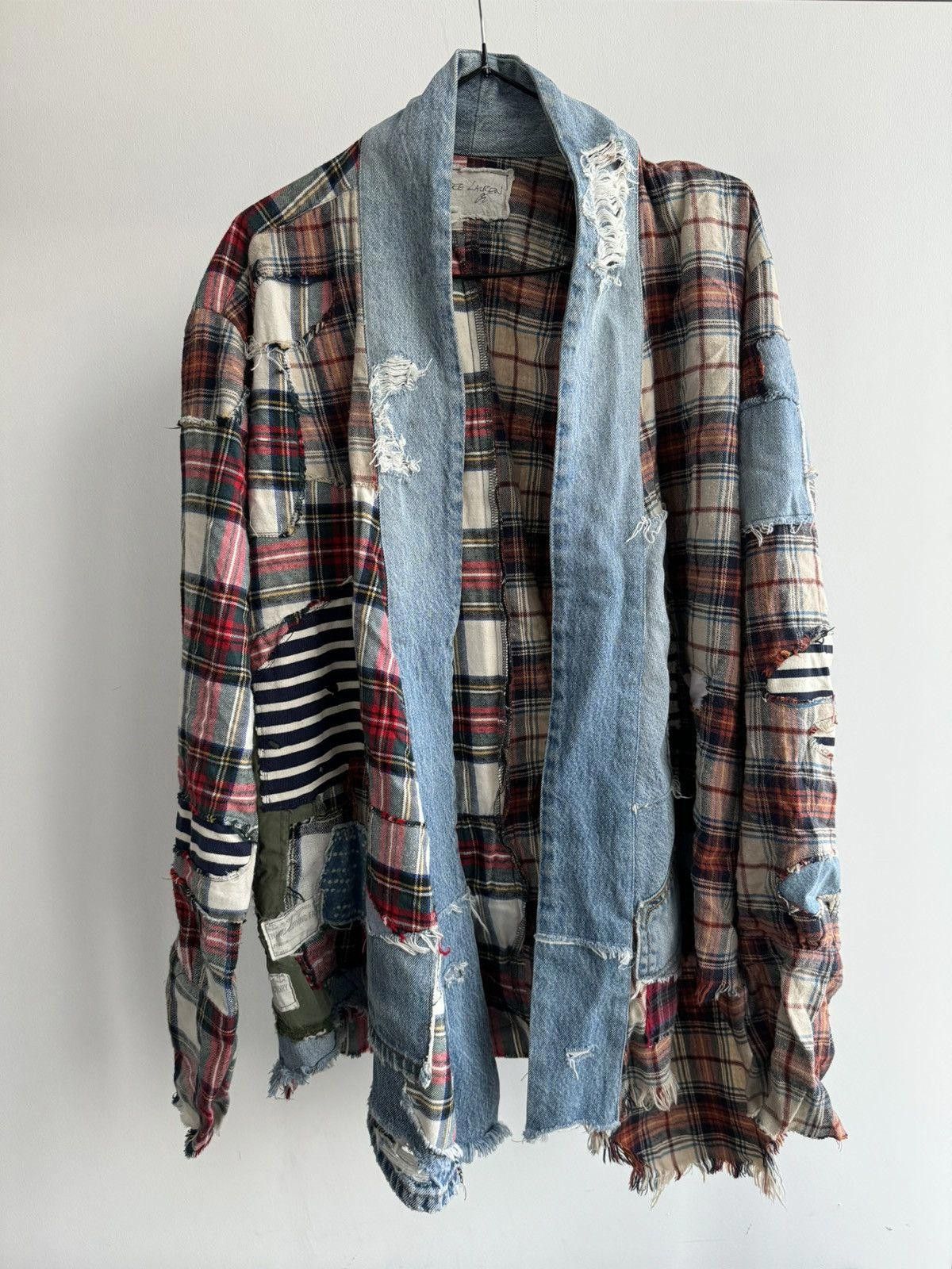 Greg Lauren Greg Lauren Flannel Patchwork Kimono Shirt Jacket Size US M / EU 48-50 / 2 - 1 Thumbnail