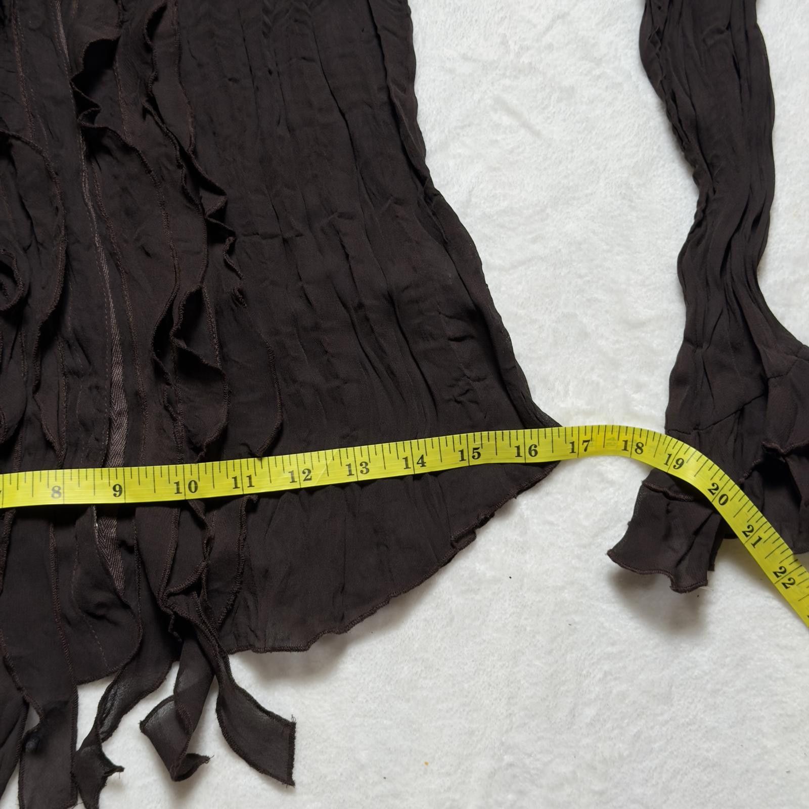 Other Violet and Clarie Y2K Fairy Grunge Brown Ruffle Blouse Size S / US 4 / IT 40 - 6 Thumbnail