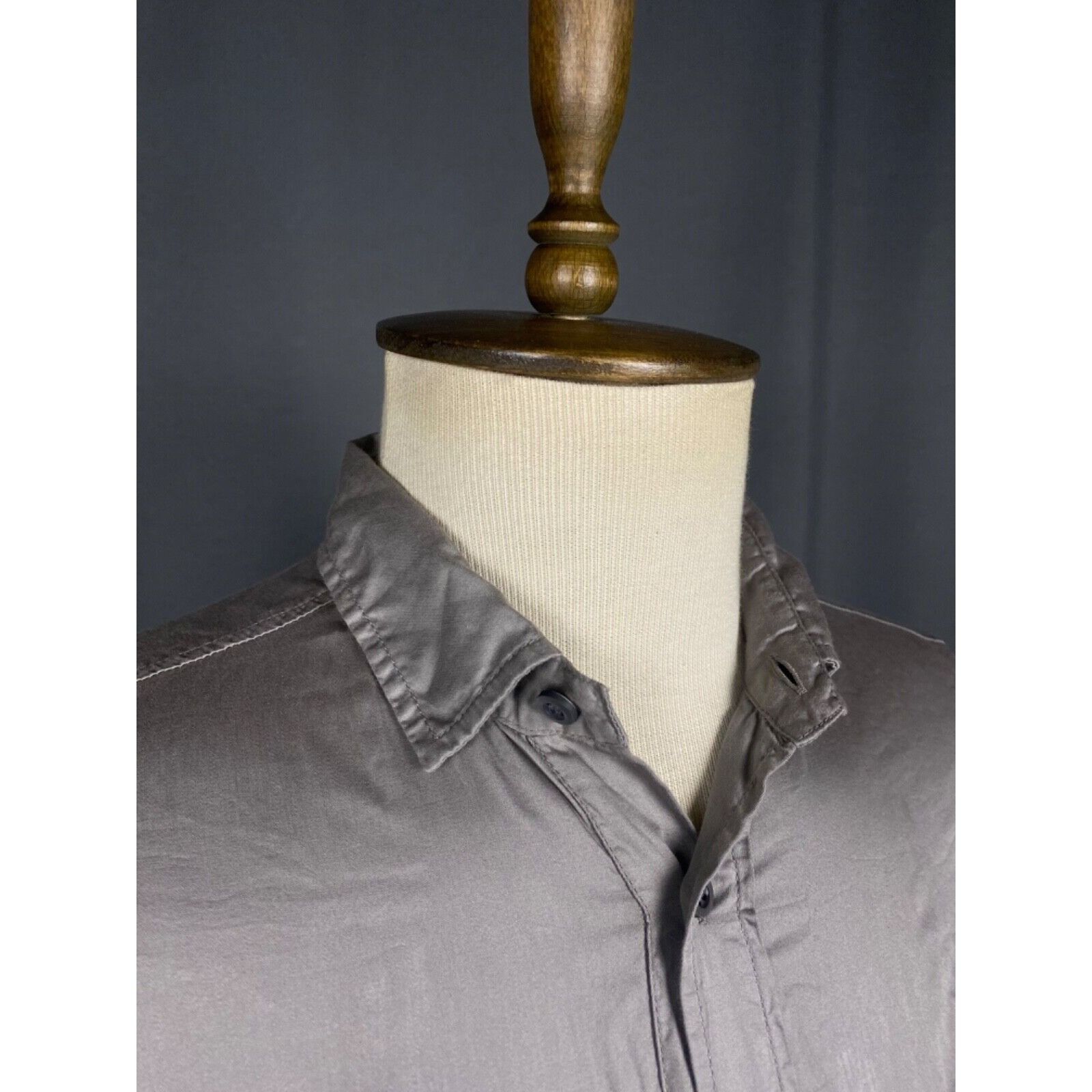 Prada Men's Khaki Gray Longsleeve Shirt Size 40