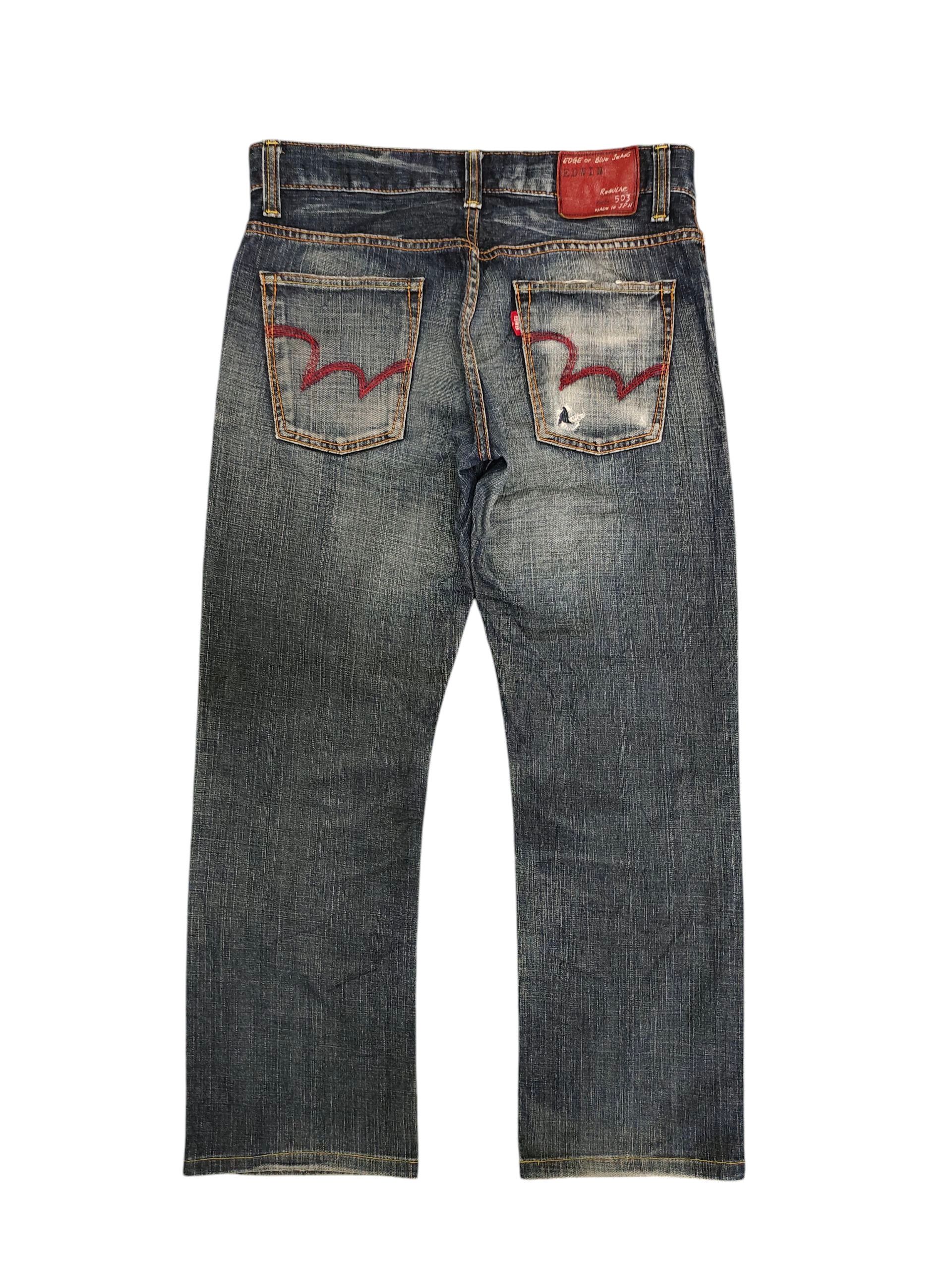 Comme des Garcons × Undercover Edwin 503 Regular Clawmark Distress Faded Denim Jeans Size US 31 - 8 Thumbnail