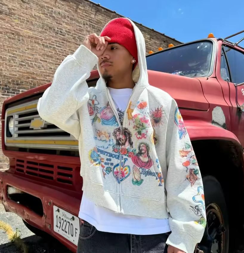 Other Fmxires2025 Street Casual Clothing Retro Pattern Hoodie Size US M / EU 48-50 / 2 - 3 Thumbnail