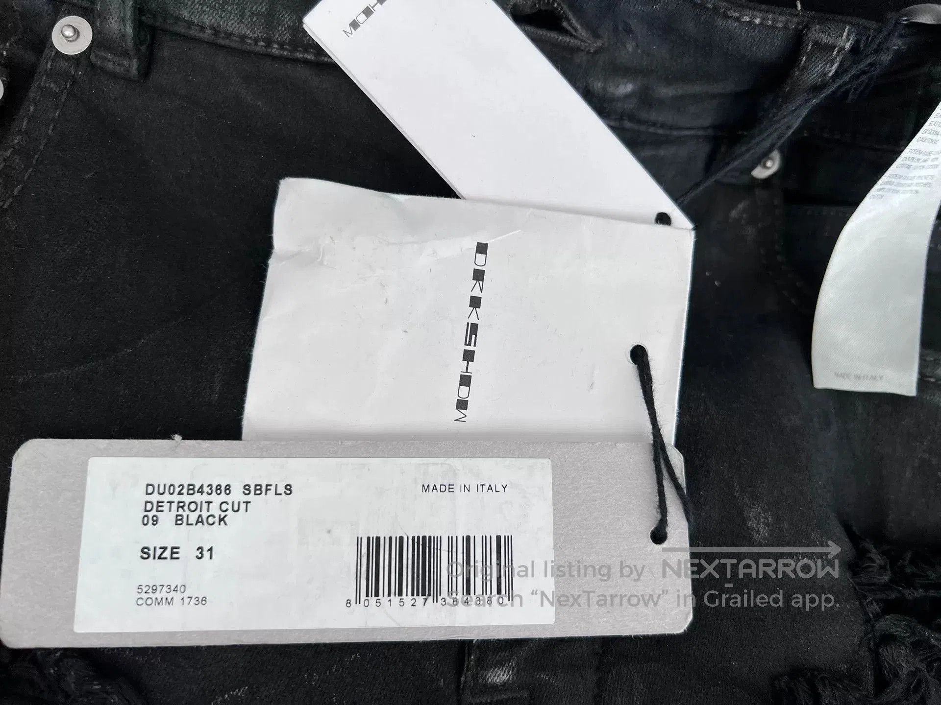 Rick Owens Drkshdw rick owens distressed black denim pants. Size US 31 - 7 Thumbnail
