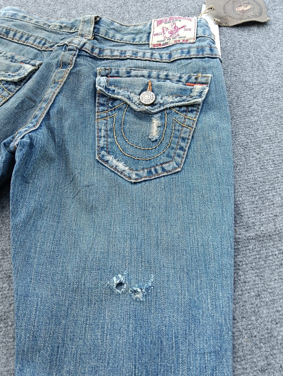 True Religion Distressed True Religion Women's Super Flare Jeans USA made. Size 28" / US 6 / IT 42 - 3 Thumbnail