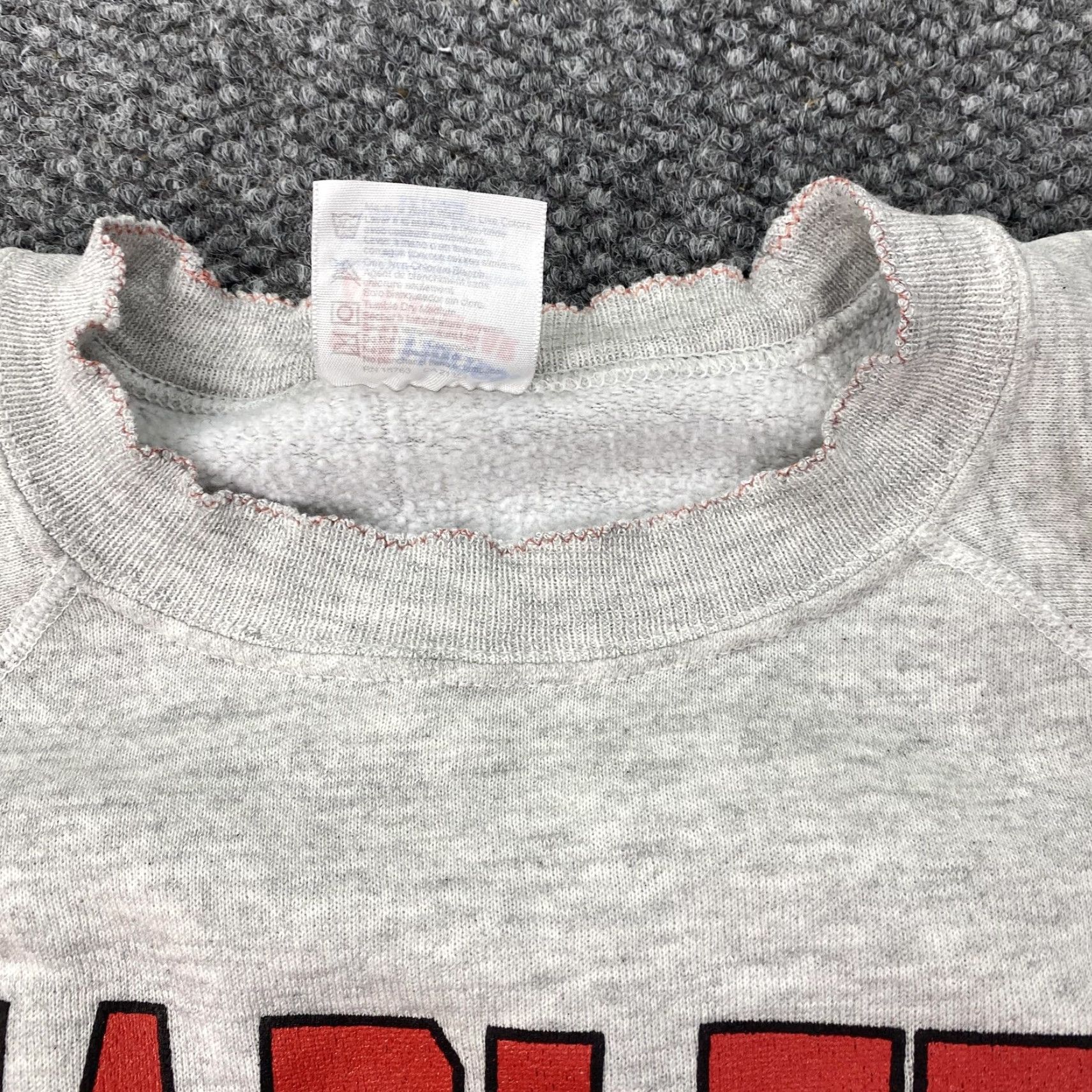 Hanes VINTAGE Hanes Sweatshirt Mens 2XL Gray Crewneck Graphic Print 1992 Charleroi USA Patriotic 90s Shown as is Size US XXL / EU 58 / 5 - 4 Thumbnail