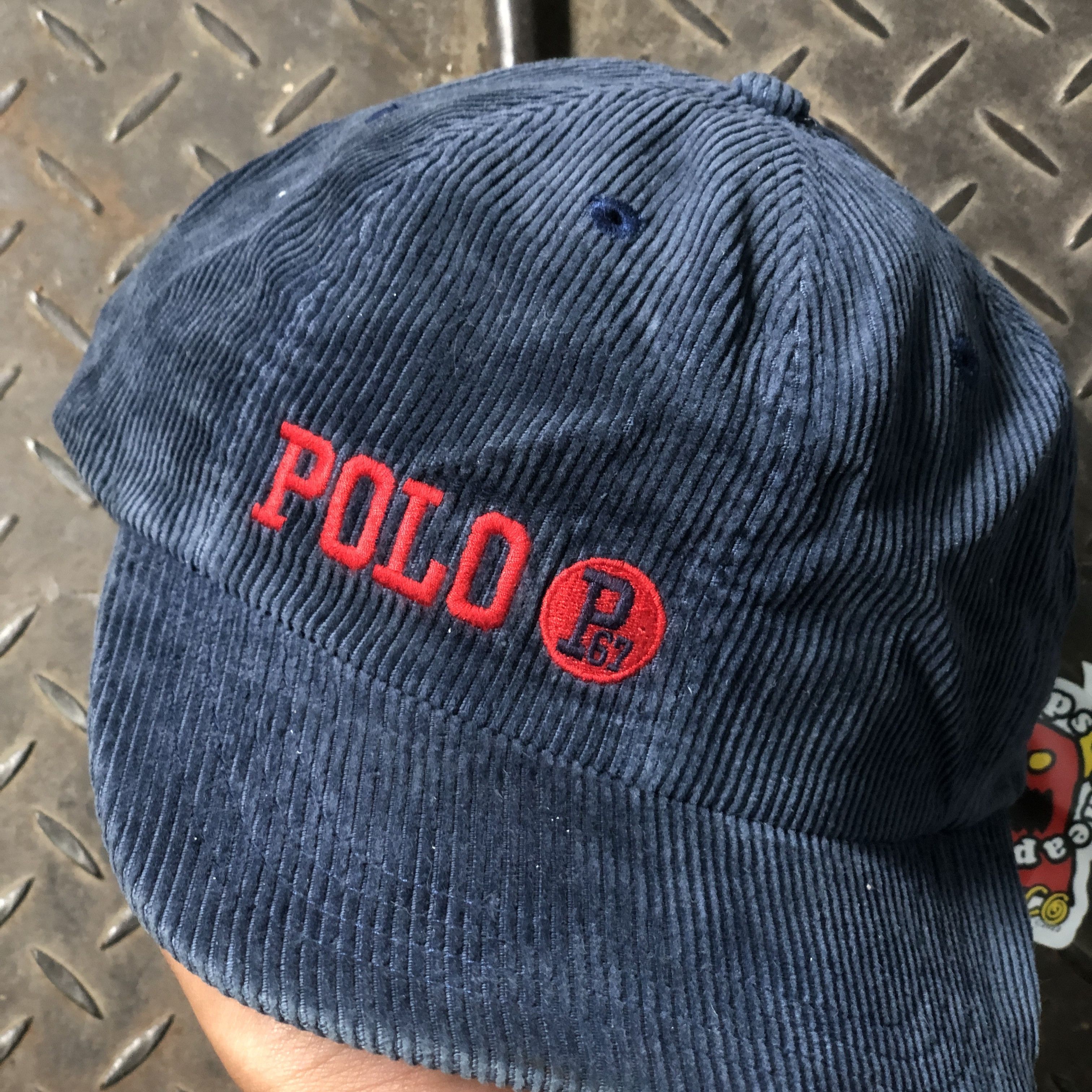 Polo Ralph Lauren 🔥RARE🔥Vintage 80's Polo Ralph Lauren Corduroy Navy Hat Size ONE SIZE - 4 Thumbnail