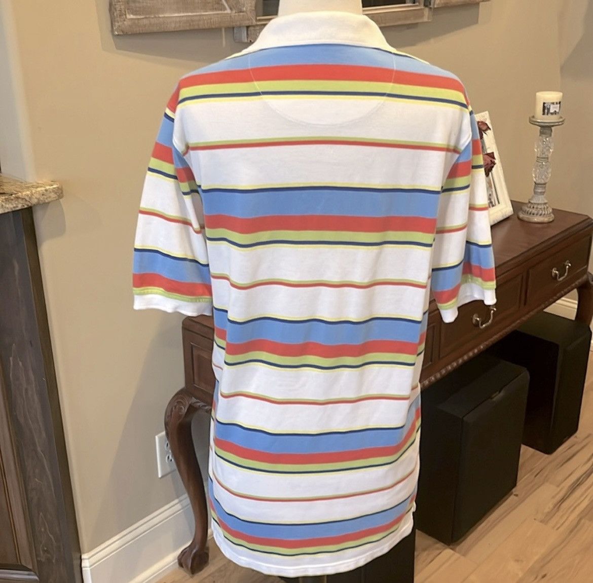 Saddlebred White Multicolor Striped Polo Short Sleeve Size US S / EU 44-46 / 1 - 4 Thumbnail