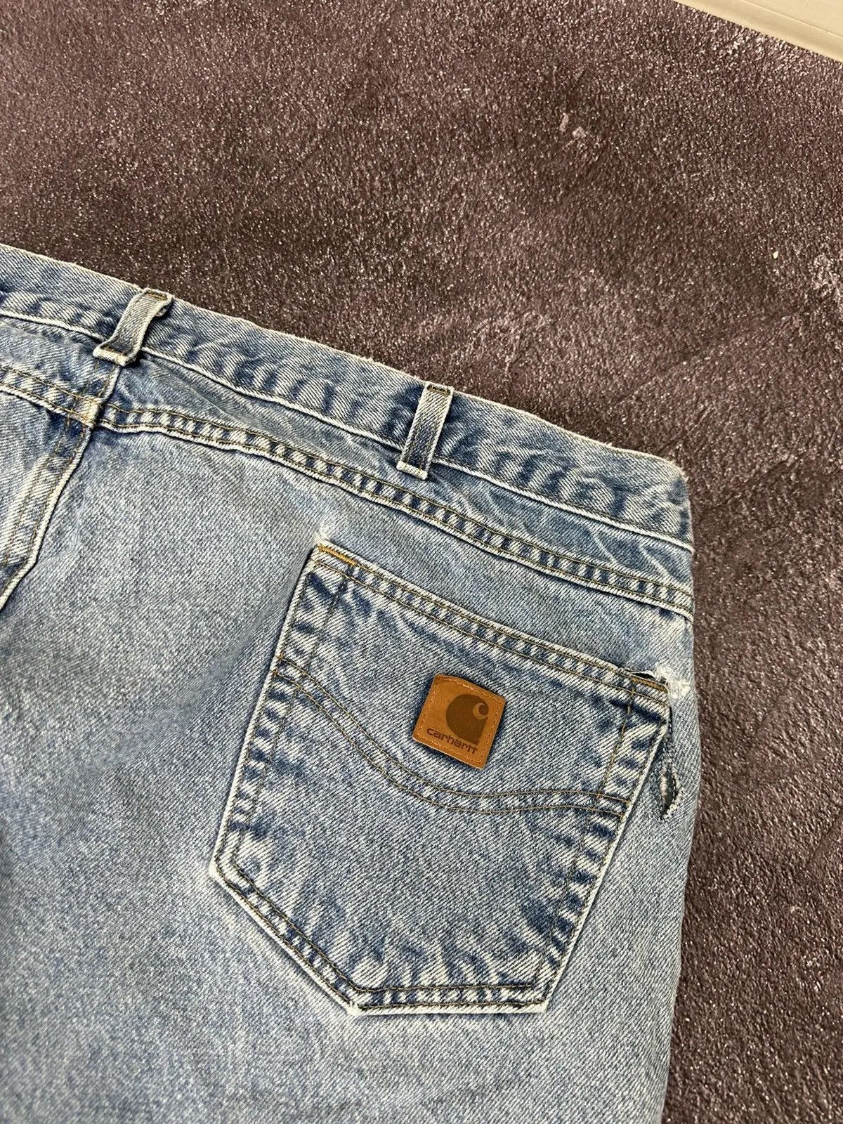 Carhartt × Vintage Vintage Carhartt Traditional Fit Light Blue USA Denim Jeans Size US 42 / EU 58 - 6 Thumbnail