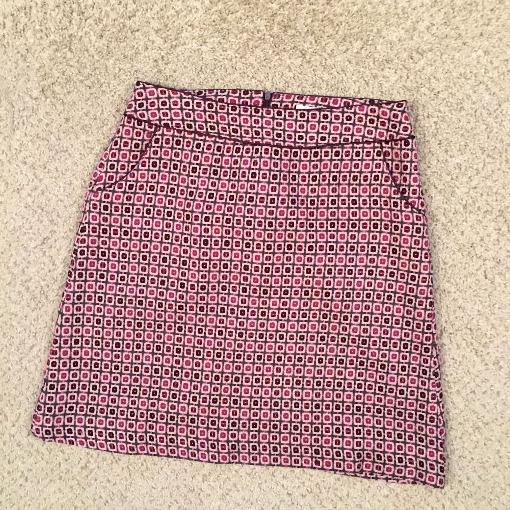 Worthington Worthington Skirt Pink Geometric Knee Length Lined A-Line 10 Women Size 32" / US 10 / IT 46 - 2 Thumbnail